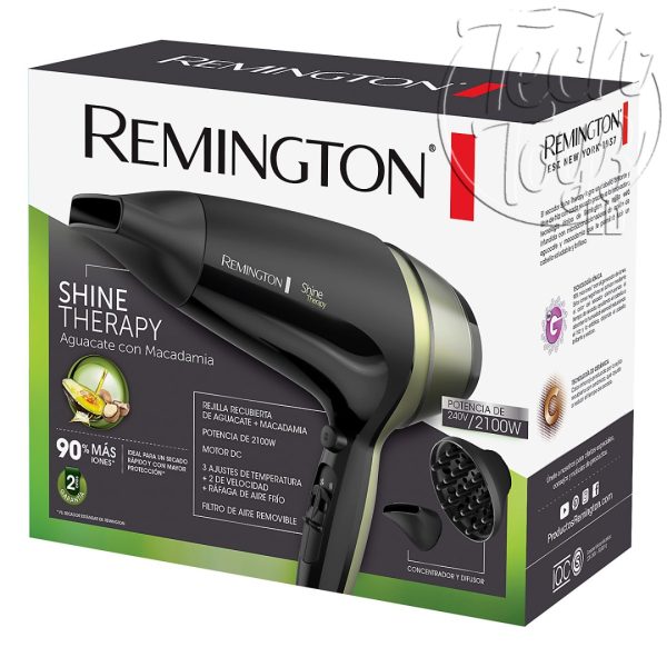 SECADOR CABELLO REMINGTON AGUACATE CON MACADAMIA  SHINE THERAPY