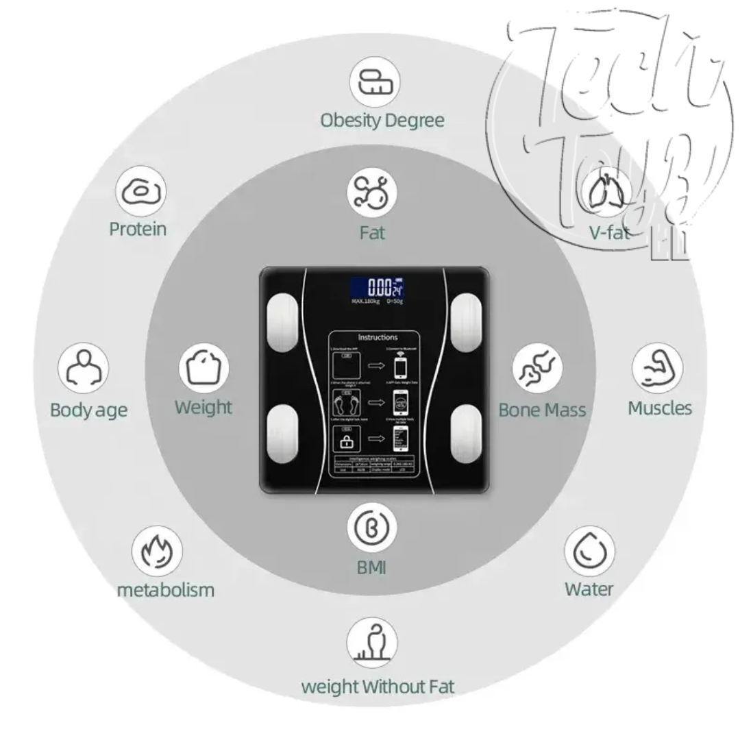 LD1003 BASCULA INTELIGENTE PESA BLUTOOTH VIDRIO TEMPLADO DIGITAL APP - Image 3